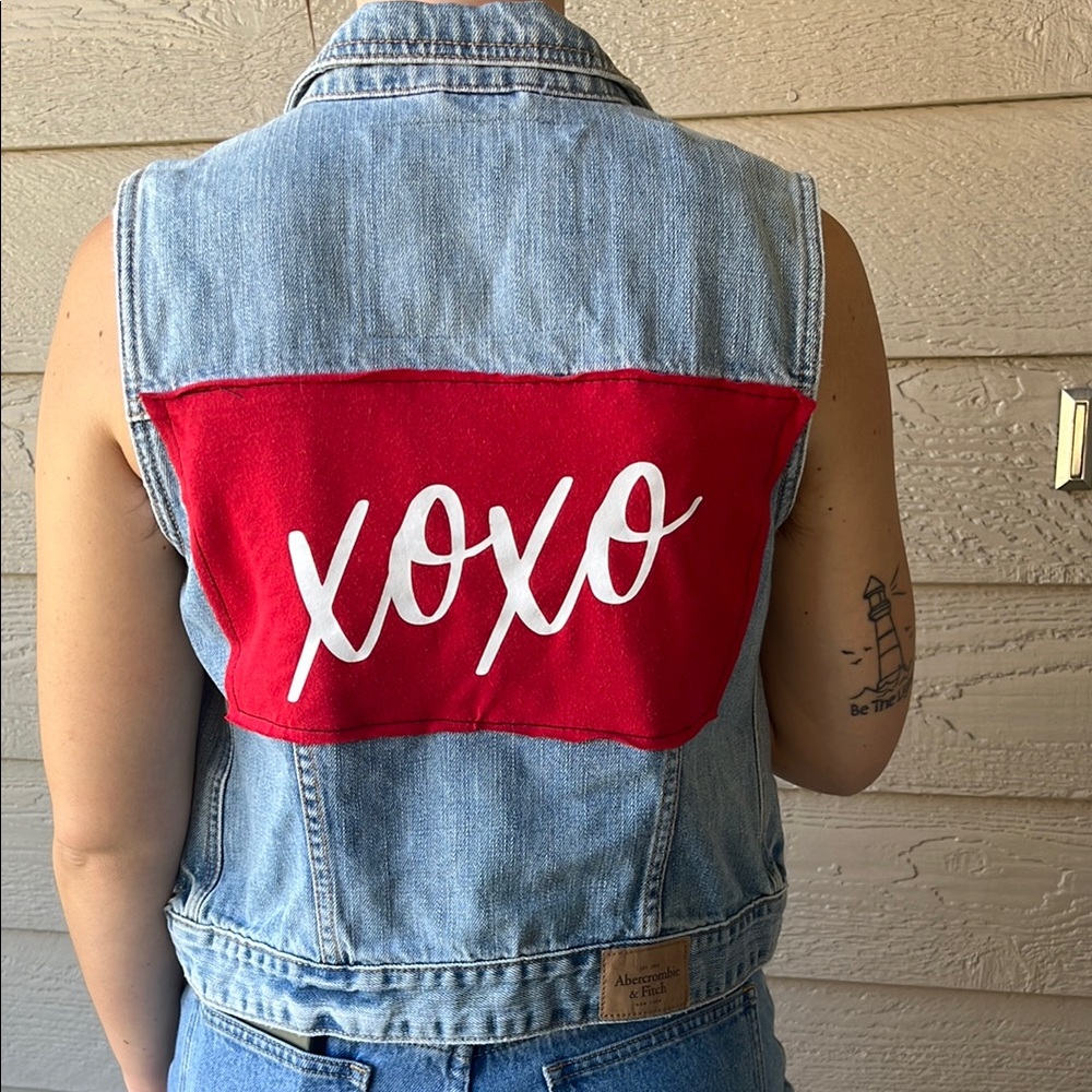 Abercrombie & Fitch Upcycled Denim Jean Vest Size X-small XS Handmade